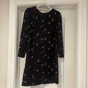 Old Navy Black Dress with Floral Pattern